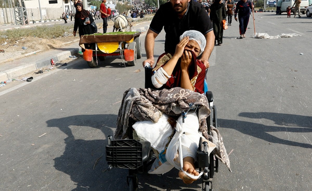 'Found Bombs Falling On Us': Palestinians Flee Gaza Hospital After Israeli Strike