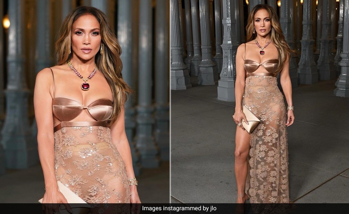 LACMA Gala 2023: Jennifer Lopez Stuns Like It's Nobody's Business In A Sheer Bronze Lace Gucci Gown