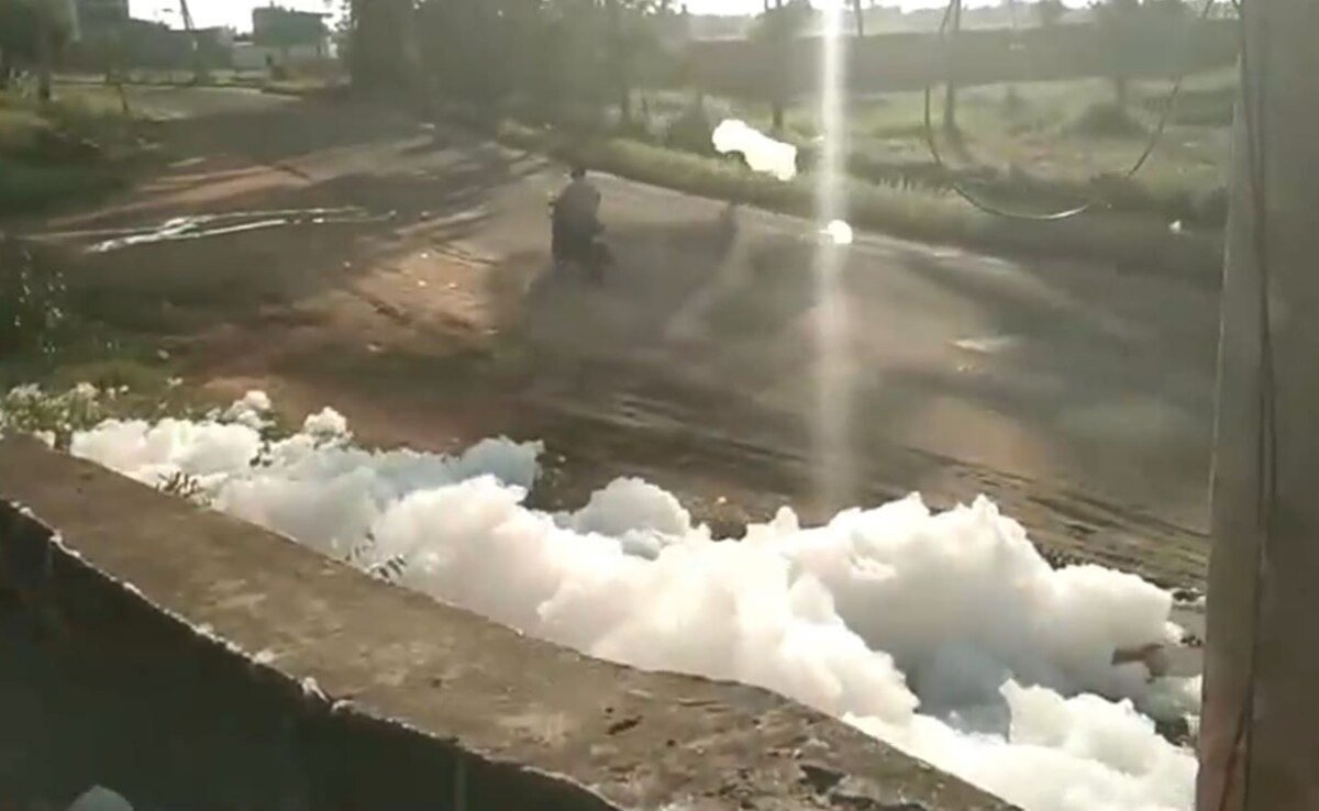 Toxic Foam In Tamil Nadu's Madurai As State Battles Heavy Rain
